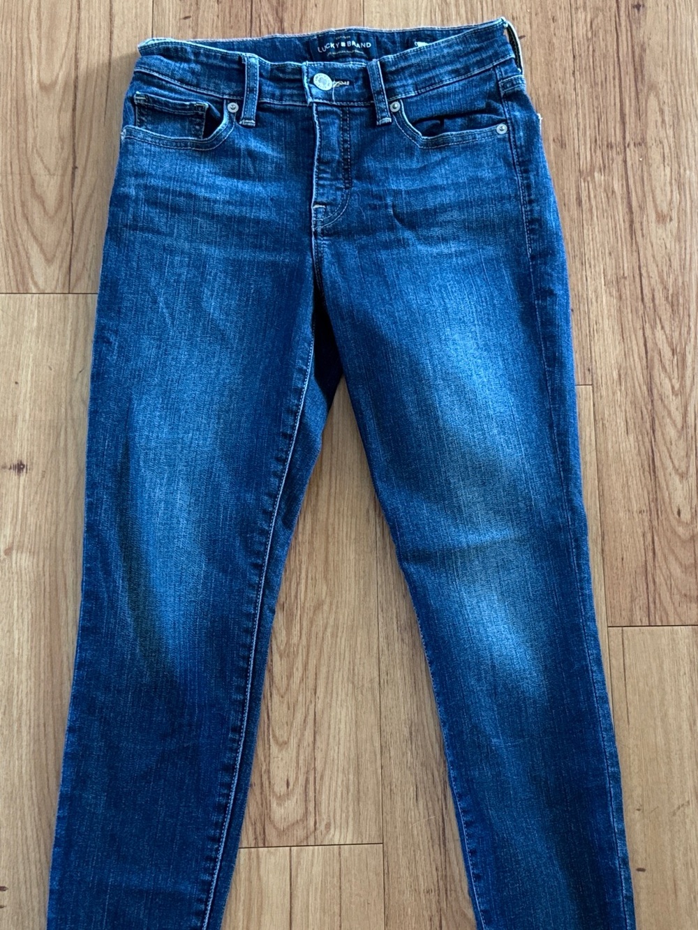 Lucky Brand Women's Low Rise Ava Skinny Jeans Med Wash Distressed Size 0/25